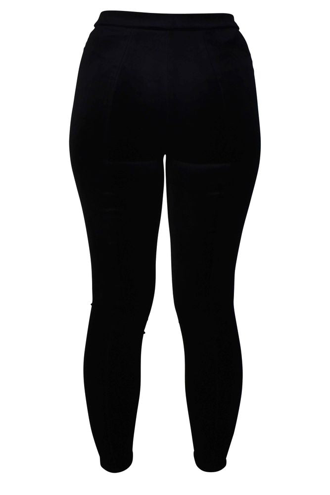 High-Waisted Skinny Leggings With Velvet Effect