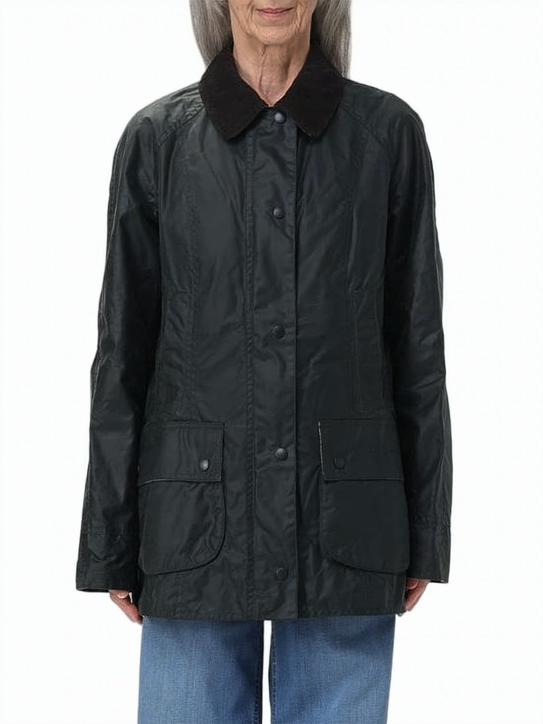 Navy Beadnell Waxed Cotton Corduroy Jacket