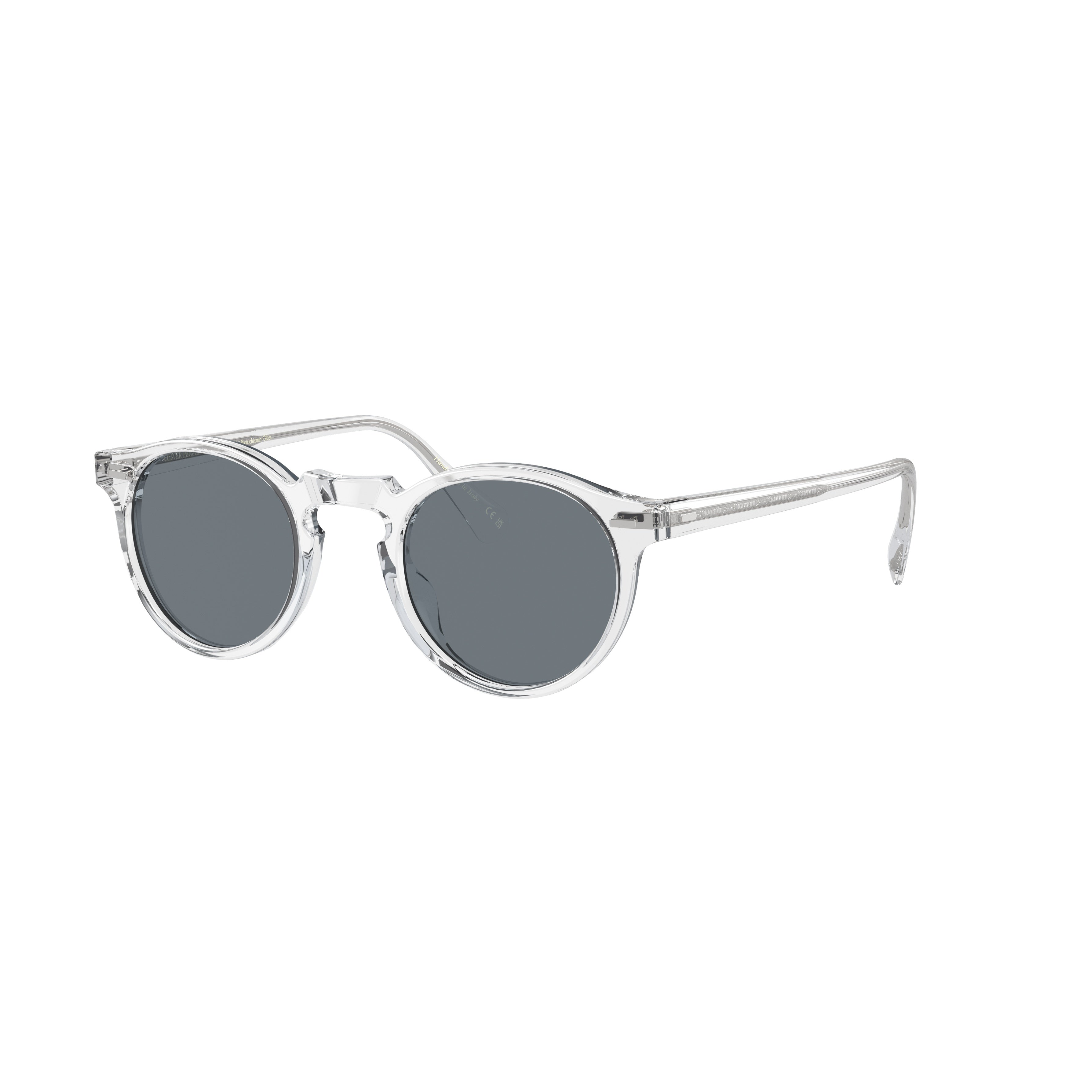 0ov5217s Transparent Acetate Round Sunglasses with Dark Lenses