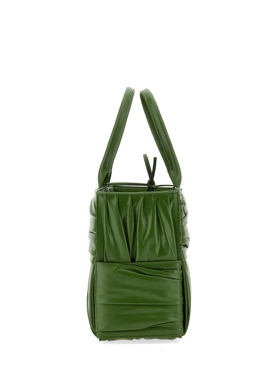 Textured Green Calfskin Small Bow Tote Bag