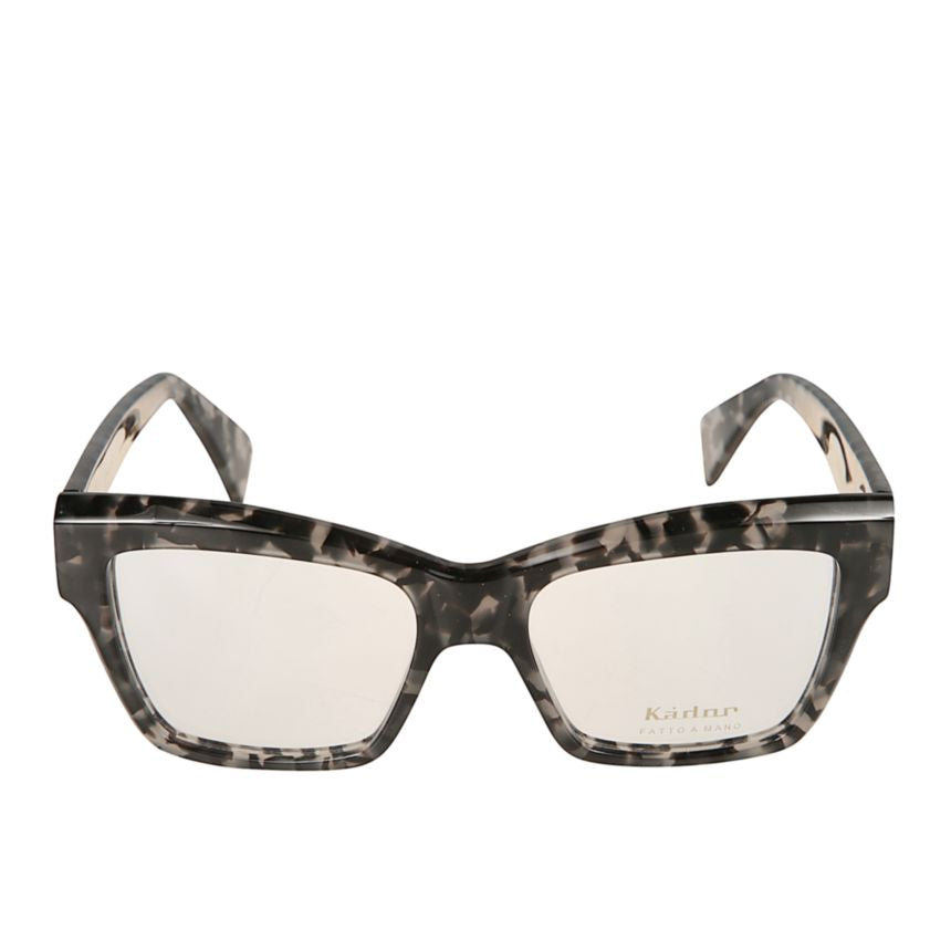 Charm Tortoiseshell Square Frame Eyeglasses with Gold Branding