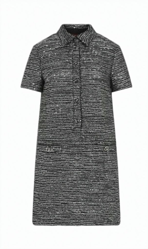 Textured Grey Short Dress