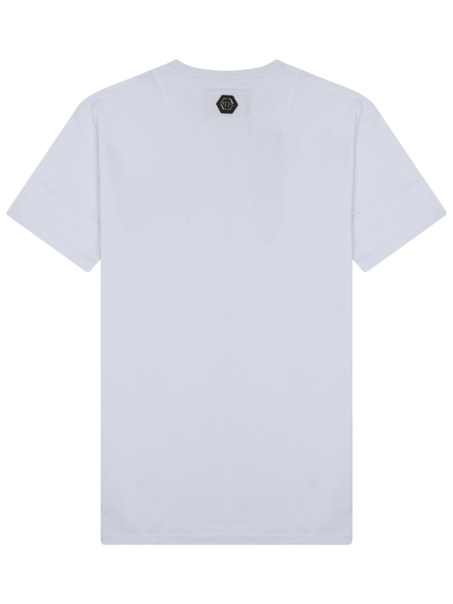Short-Sleeve T-Shirt With Hexagonal Logo Emblem