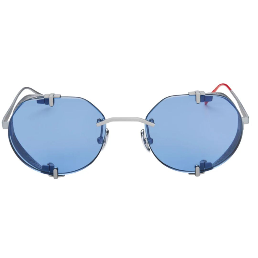 Uttar Ut-4 Round Blue Lenses with Titanium Frame