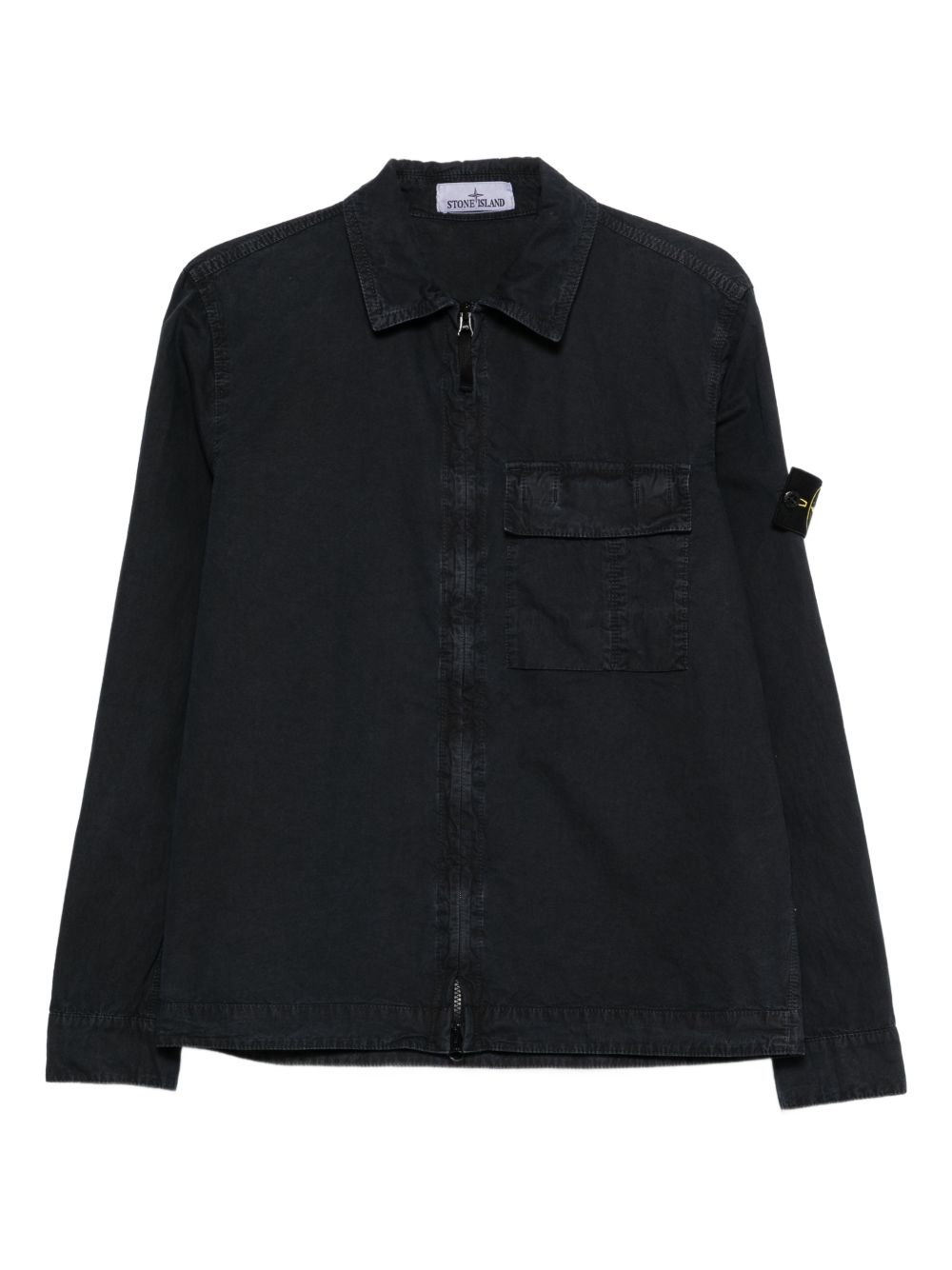 Classic Collar Casual Shirt With Double-Slider Zip