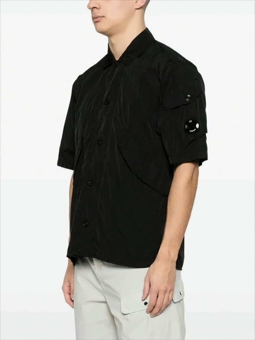Boxy Short-Sleeve Jacket with Button-Up Front