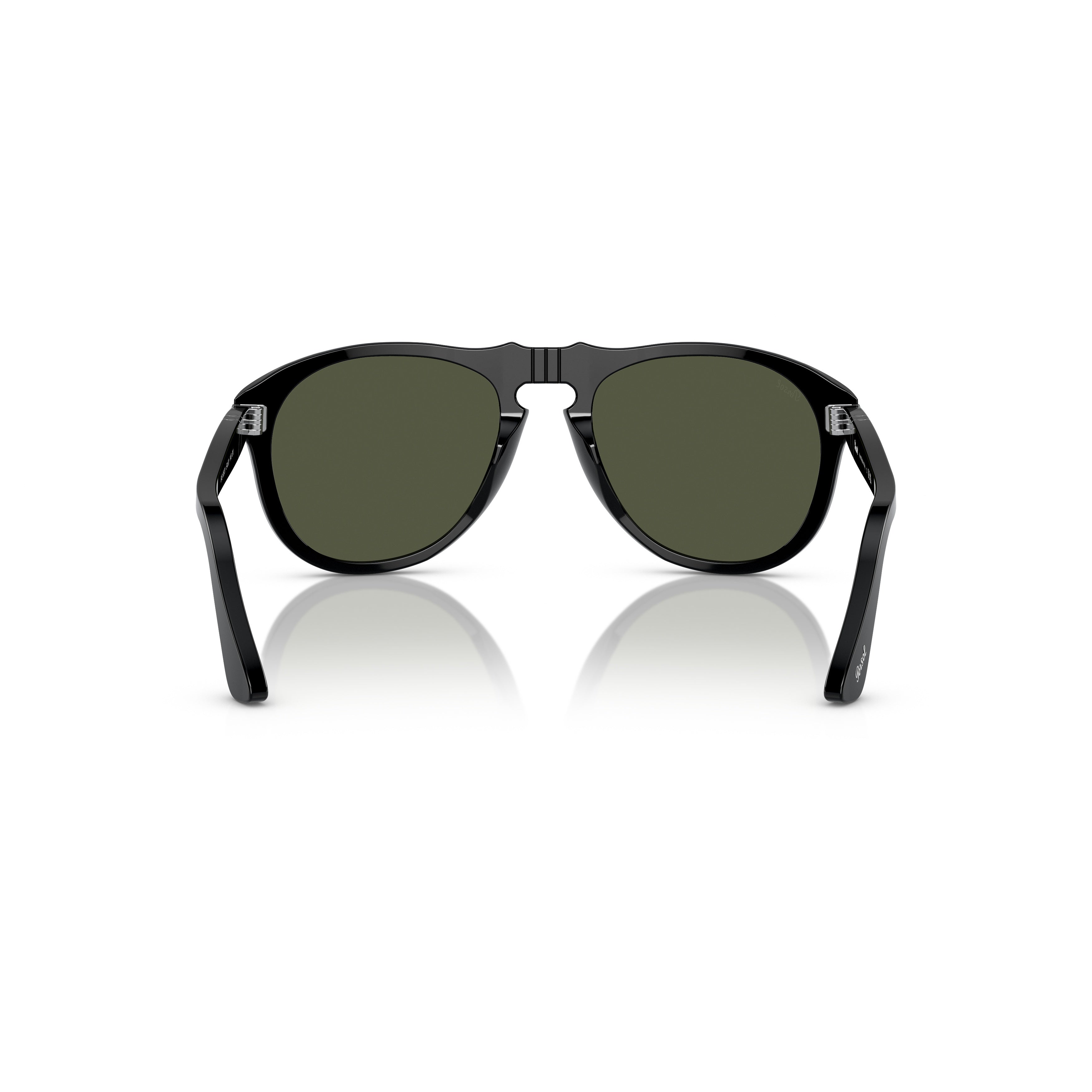 0po0649 Glossy Black Aviator Sunglasses with Double Bridge Design