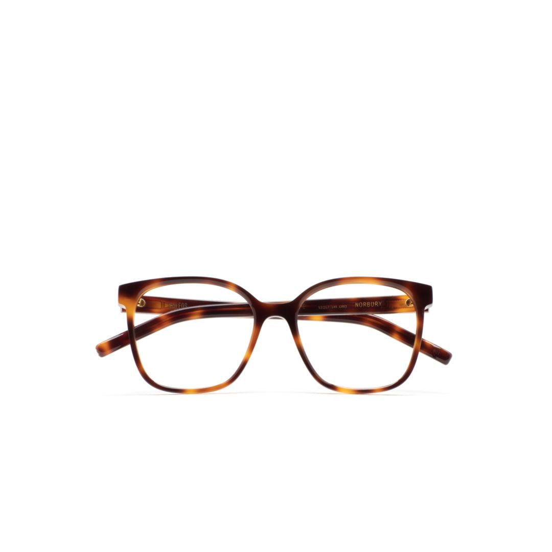 Norbury Tortoiseshell Rectangular Eyeglasses with Slender Temples