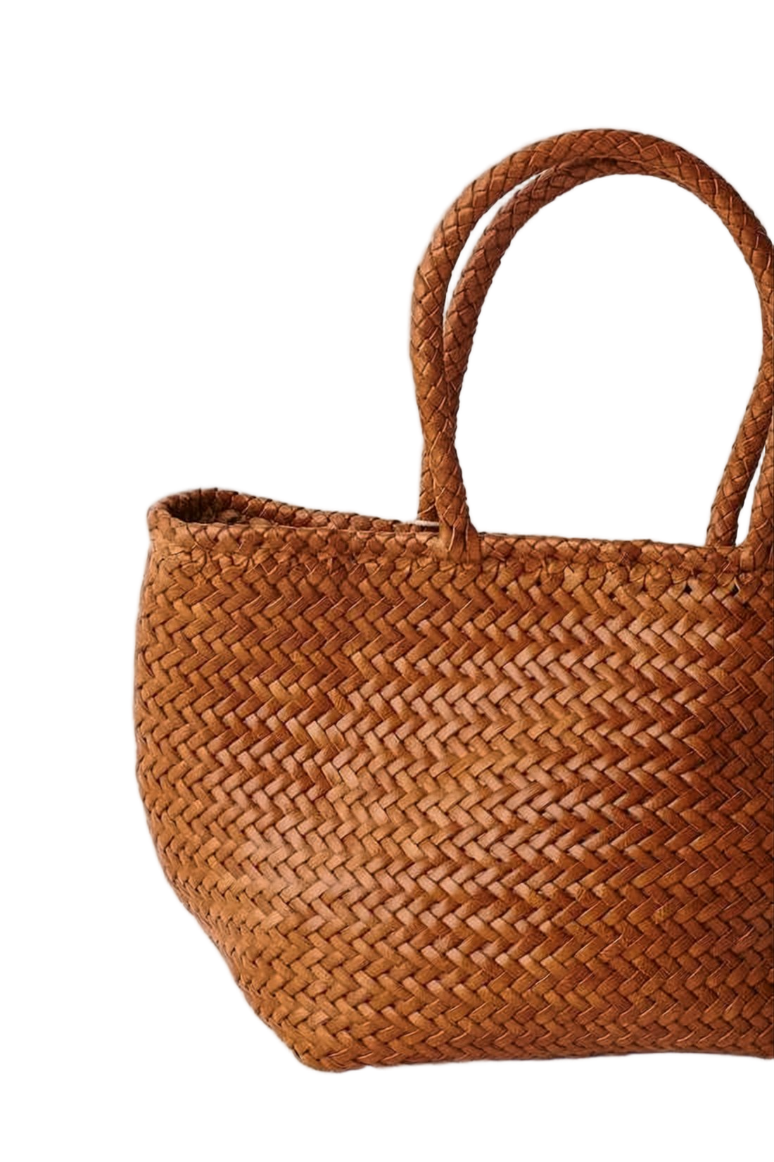 Artisanal Woven Buffalo Leather Tote Bag