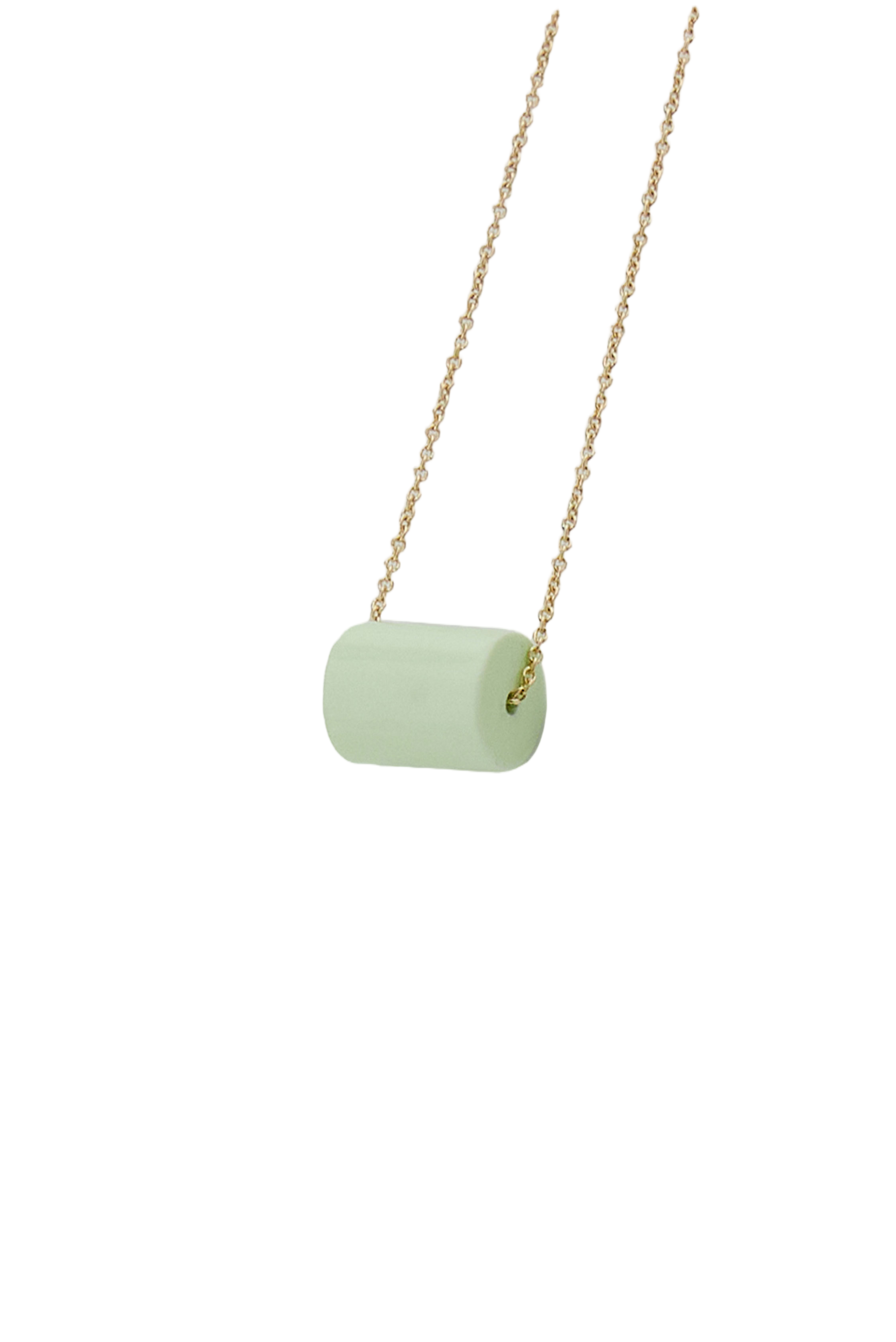 Yellow Gold Deco Cilindro Necklace