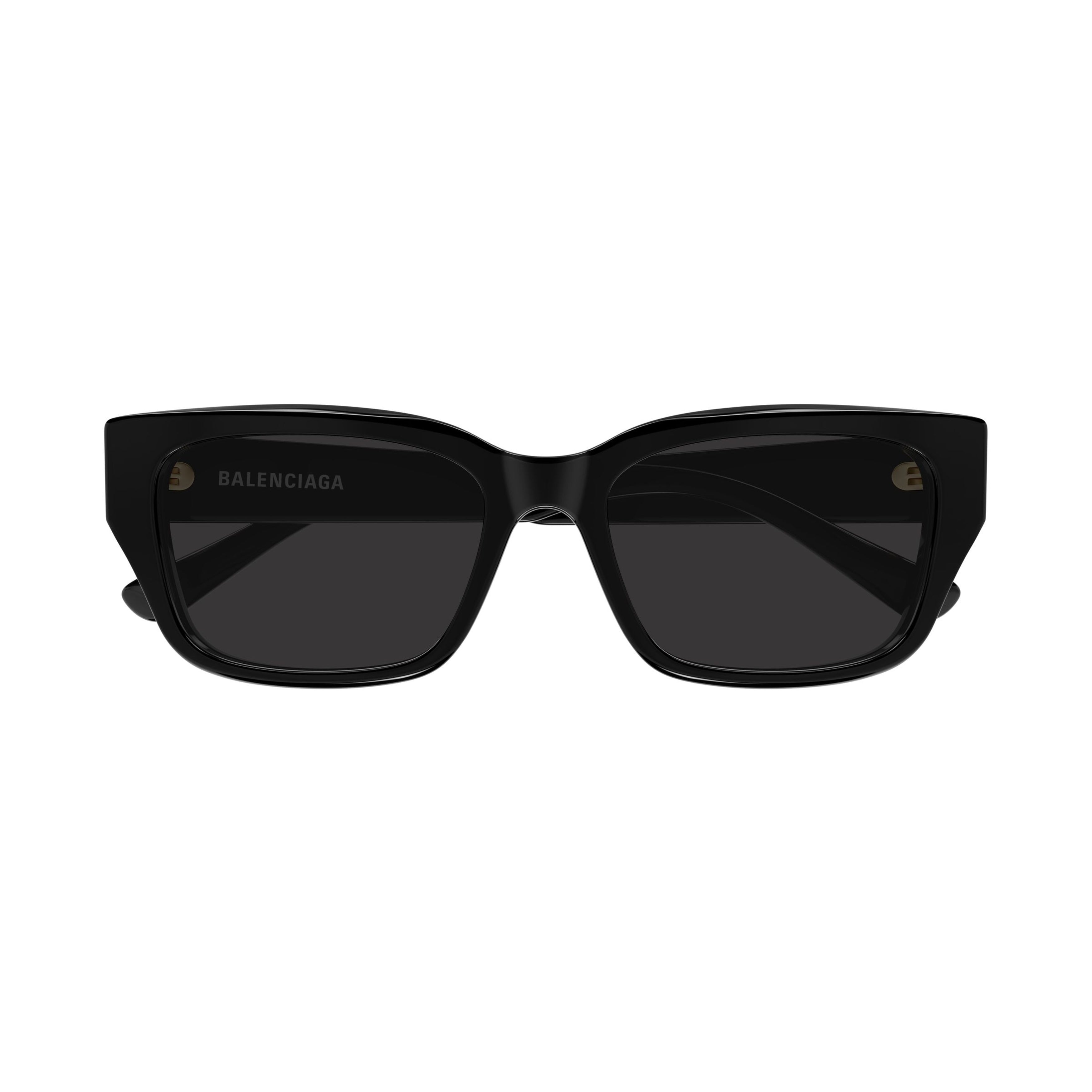 Bold Rectangular Sunglasses In Glossy Black Acetate