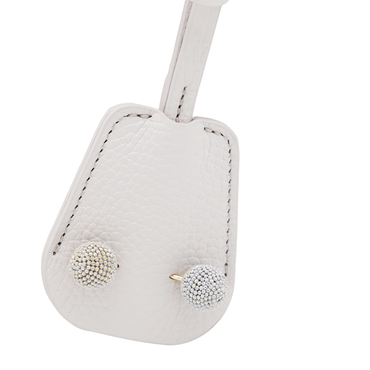 Structured White Handbag with  and Decorative Embellishments