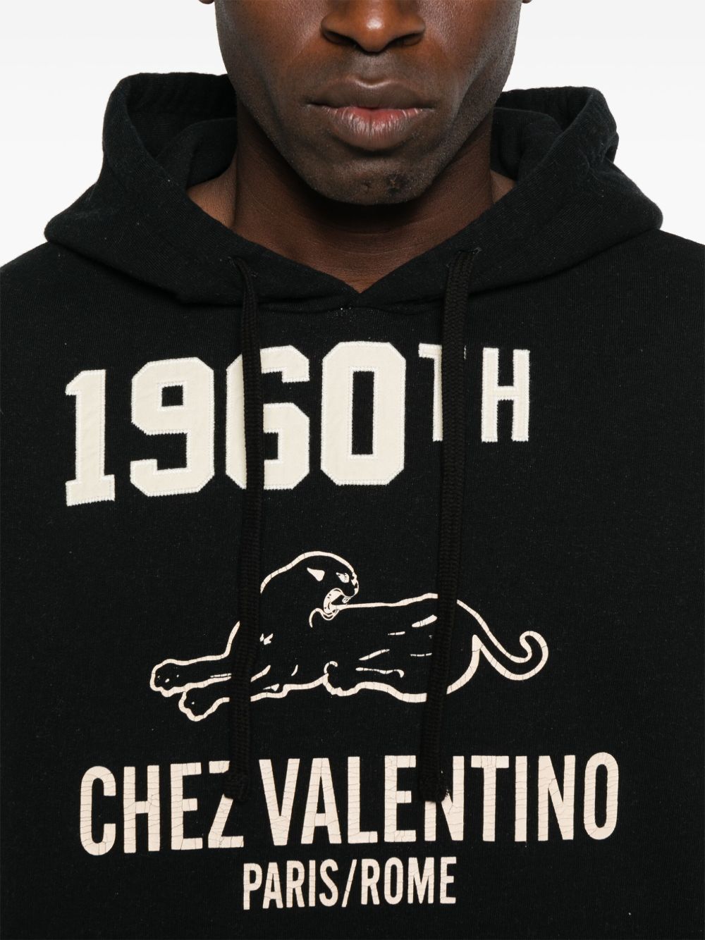 Classic Black Hoodie With Vintage Graphic Print