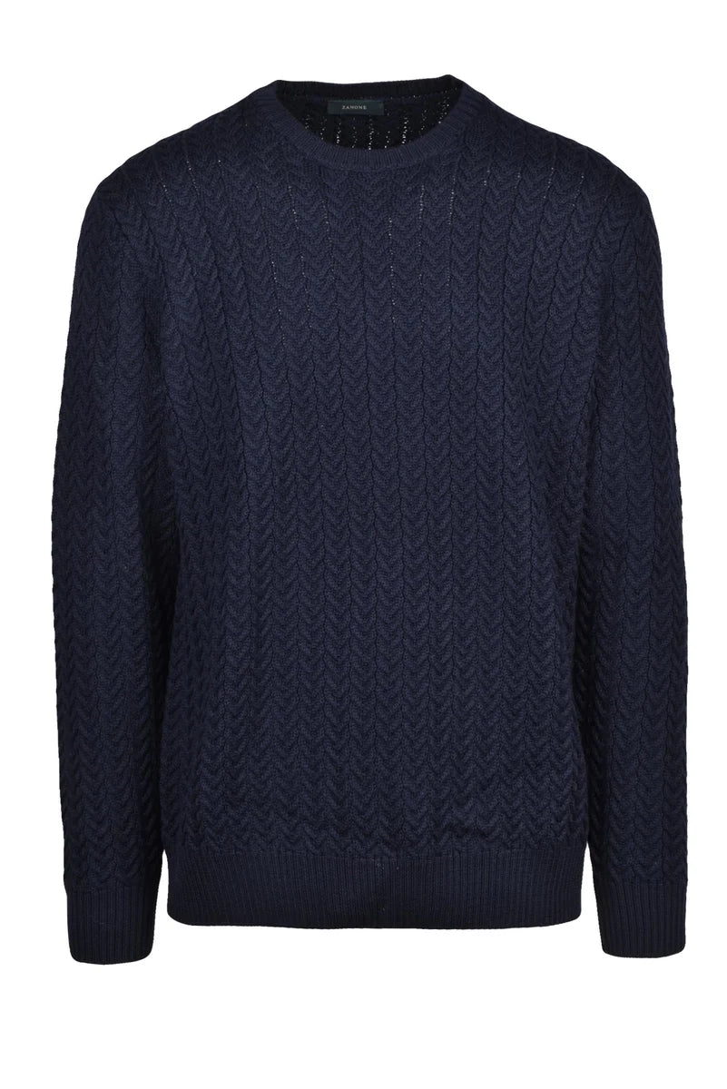 Men's Crew Neck Knit - Blue