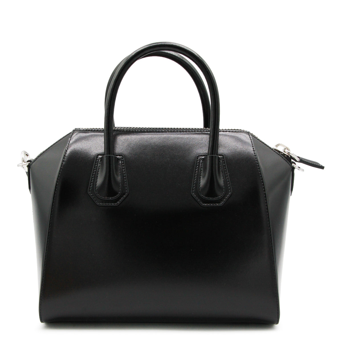 Black Leather Antigona Small Top Handle Bag