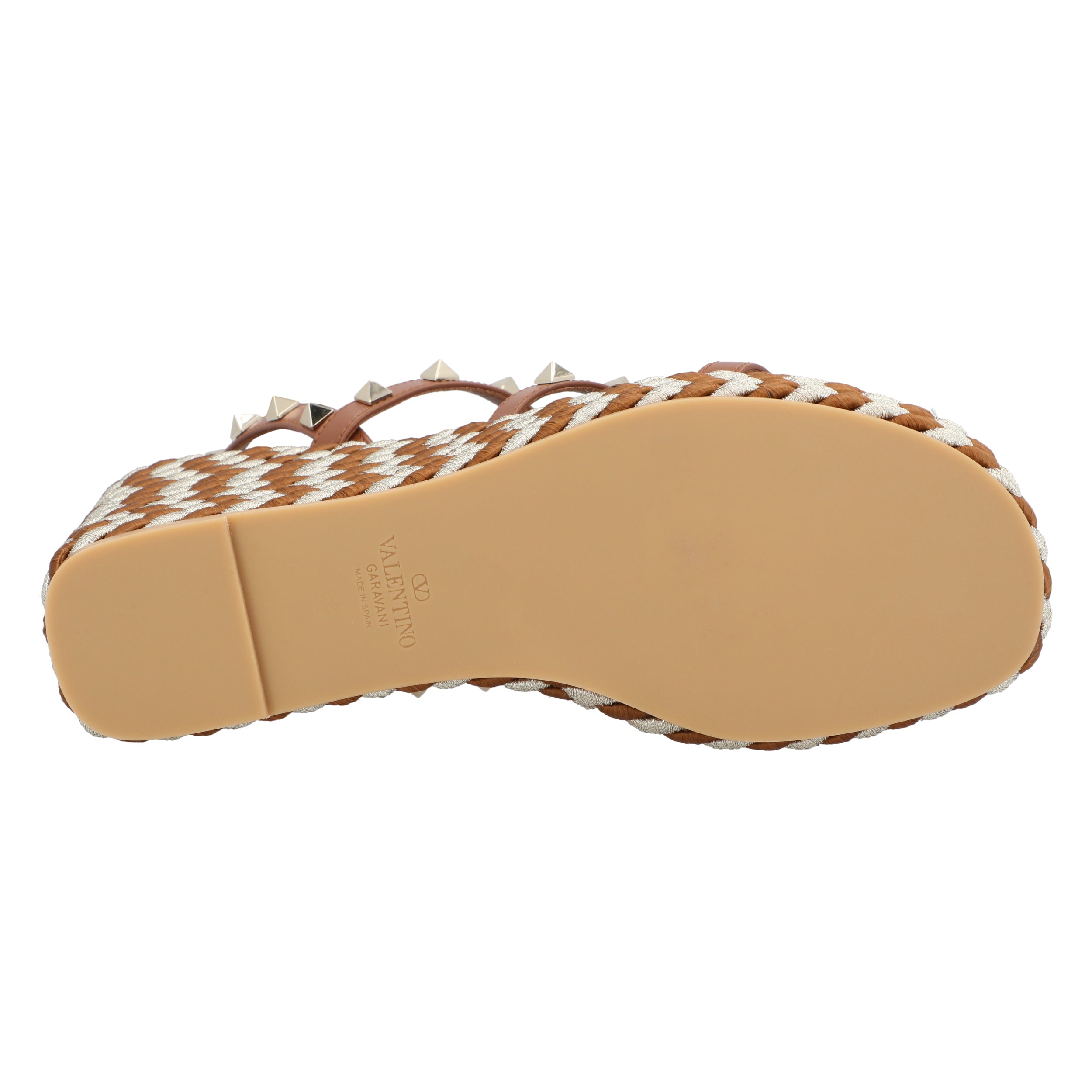 Rockstud Calfskin Wedges With Straps