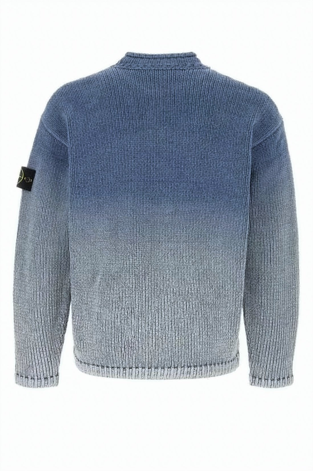 Ribbed Knit Sweater With Crew Neckline And Distinctive Emblem