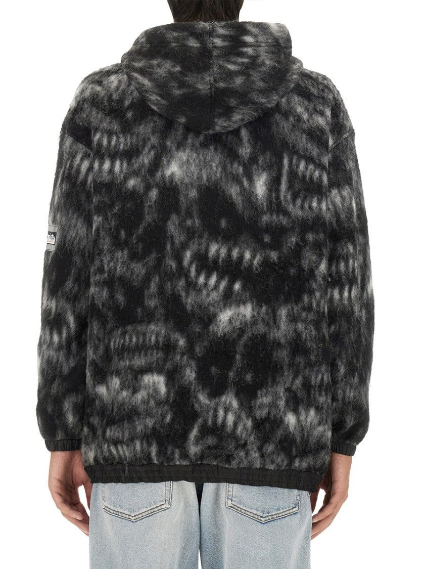 Textured Grey Oversized Sweatshirt