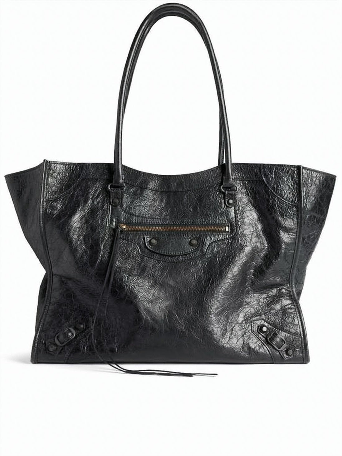 Medium Textured Lambskin Leather Tote