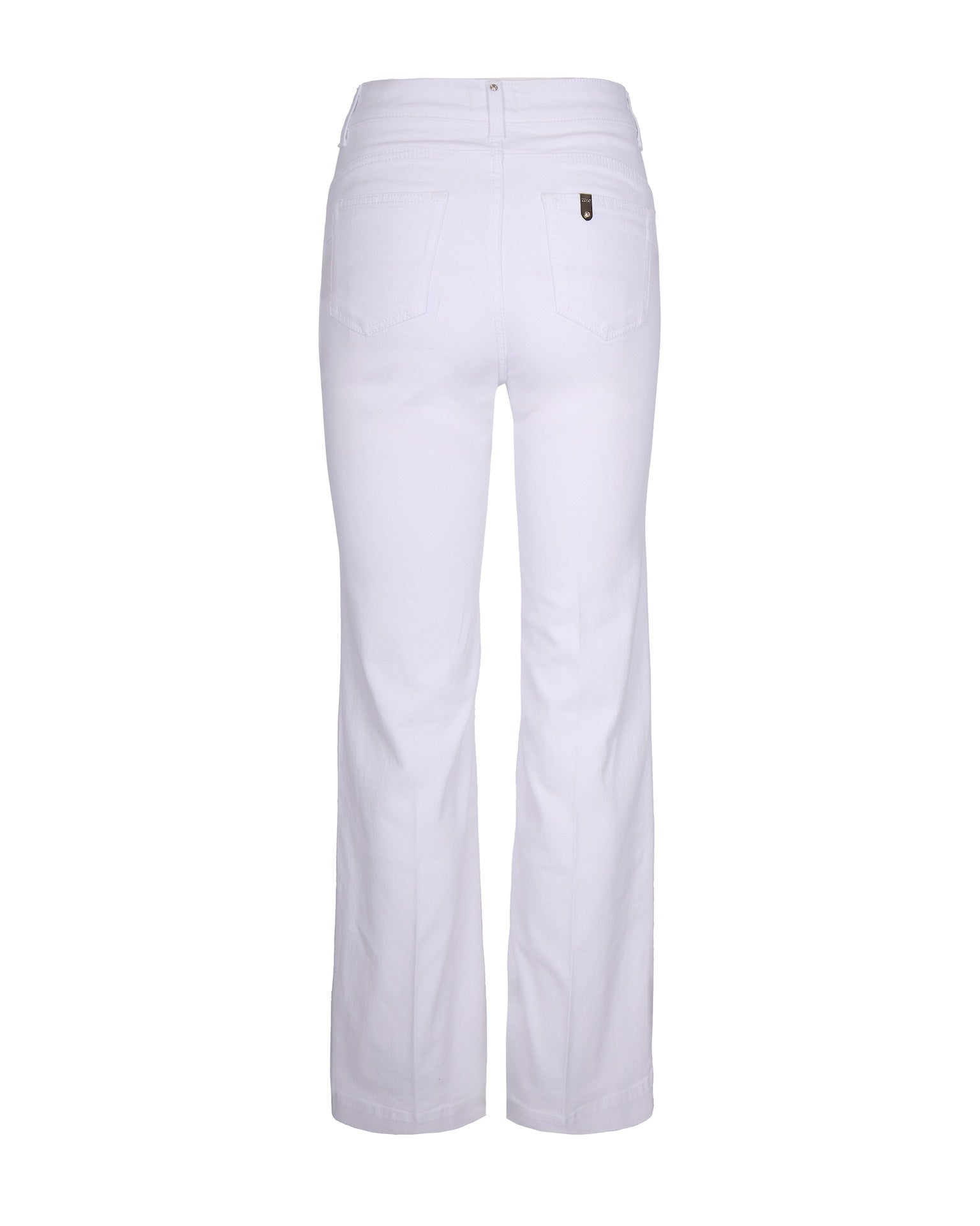 High-Waisted Flare Jeans with Jewel Button Accents