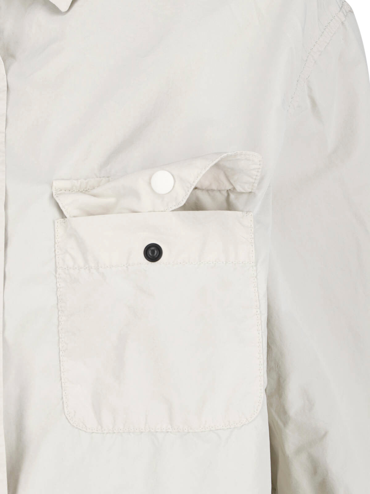 Neutral Classic Collar Snap Button Shirt