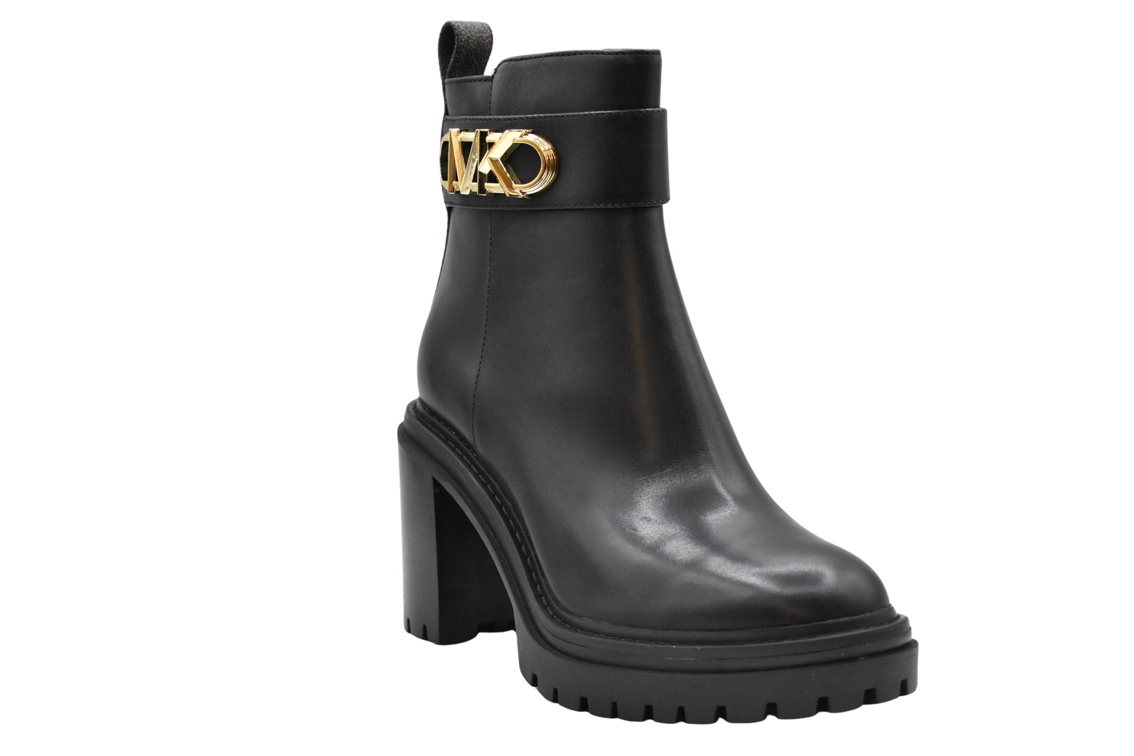 Flat Black Leather Ankle Boots