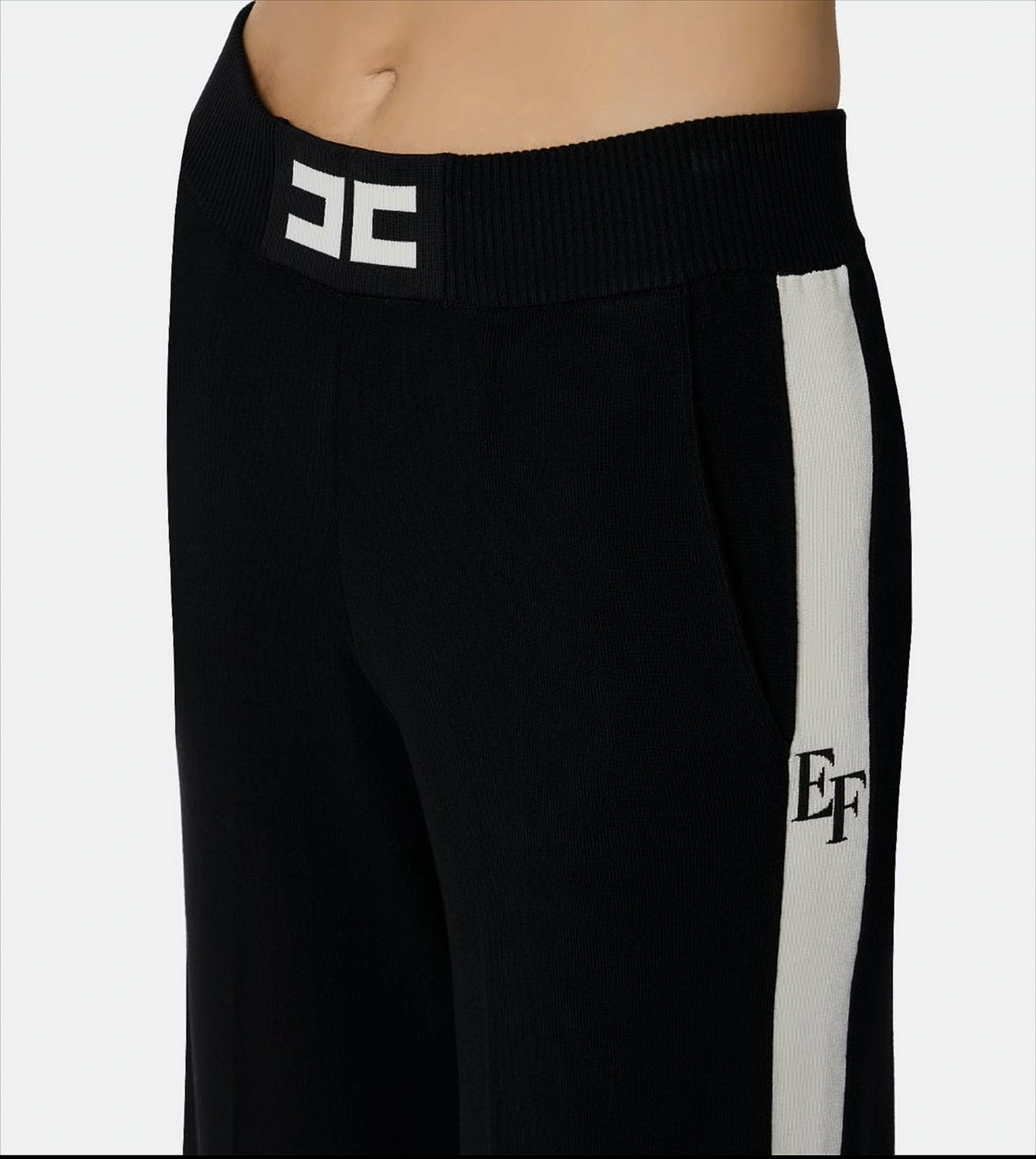 Palazzo Fit Viscose Trousers With Shiny Accents