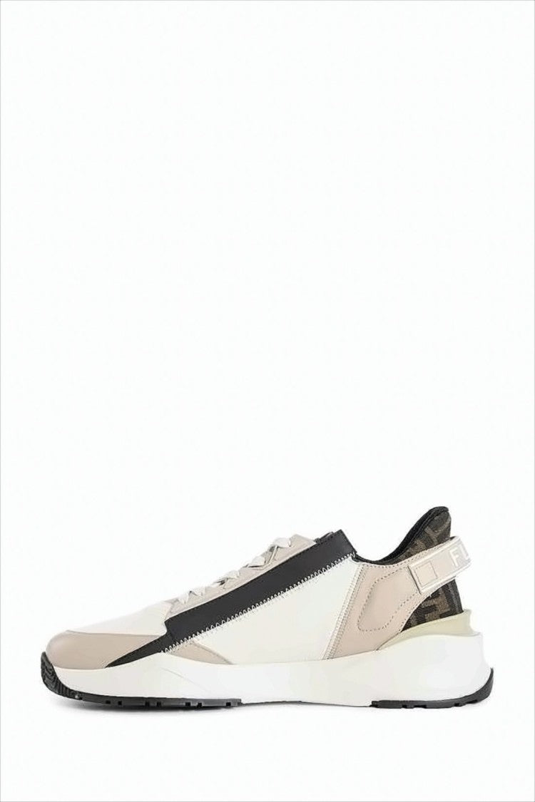 Sleek Neutrals Sneakers With Signature Monogram Design