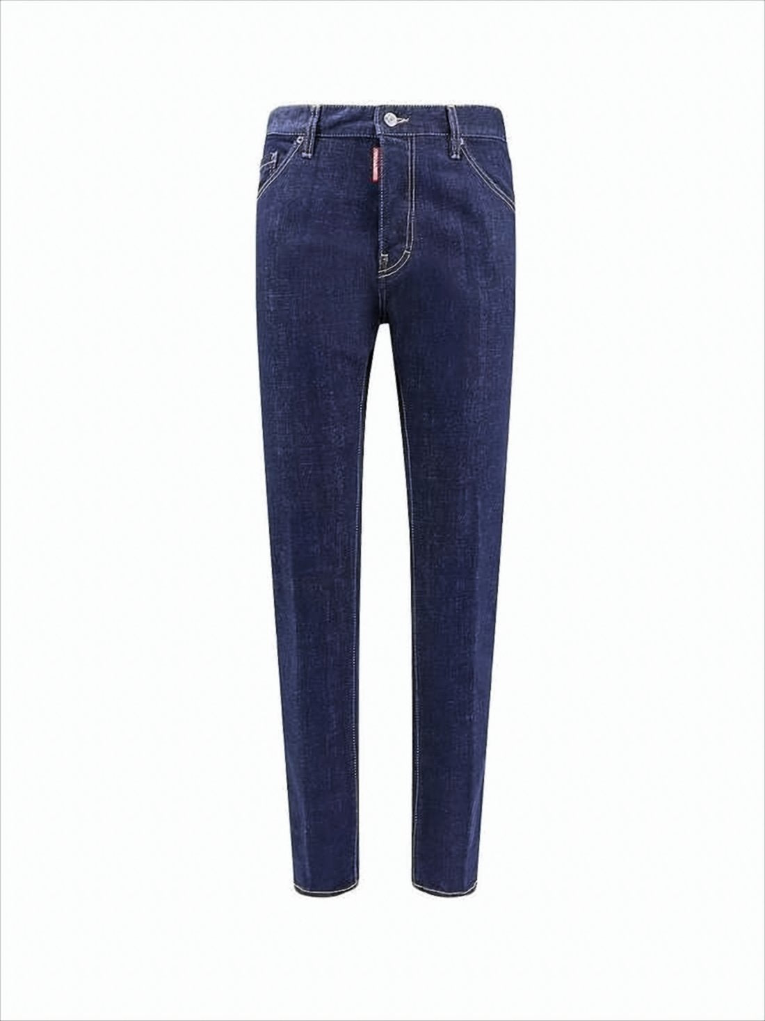 Straight-Leg Denim Pants with Contrast Stitching
