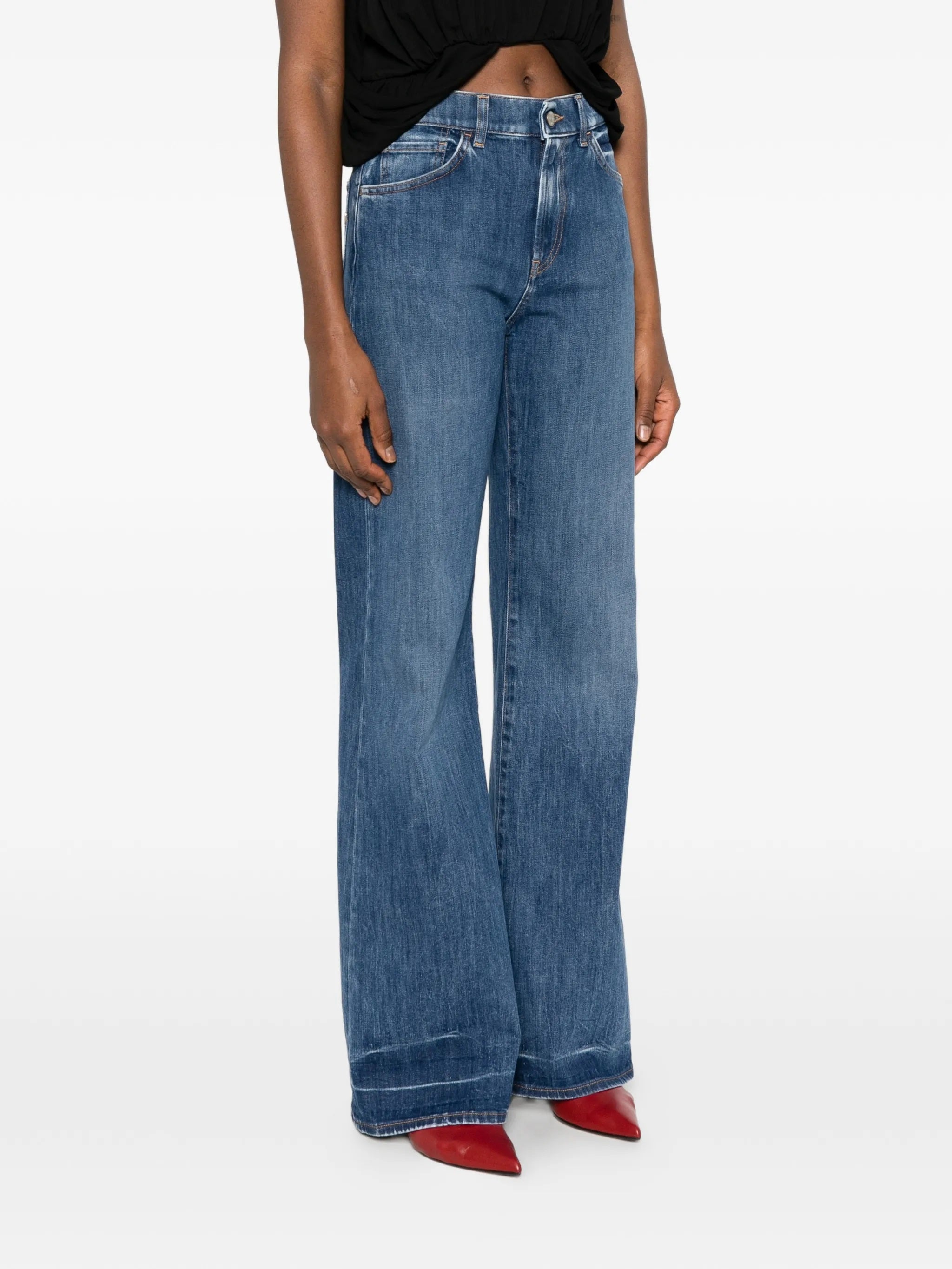 Blue Amber Cotton Casual Trousers