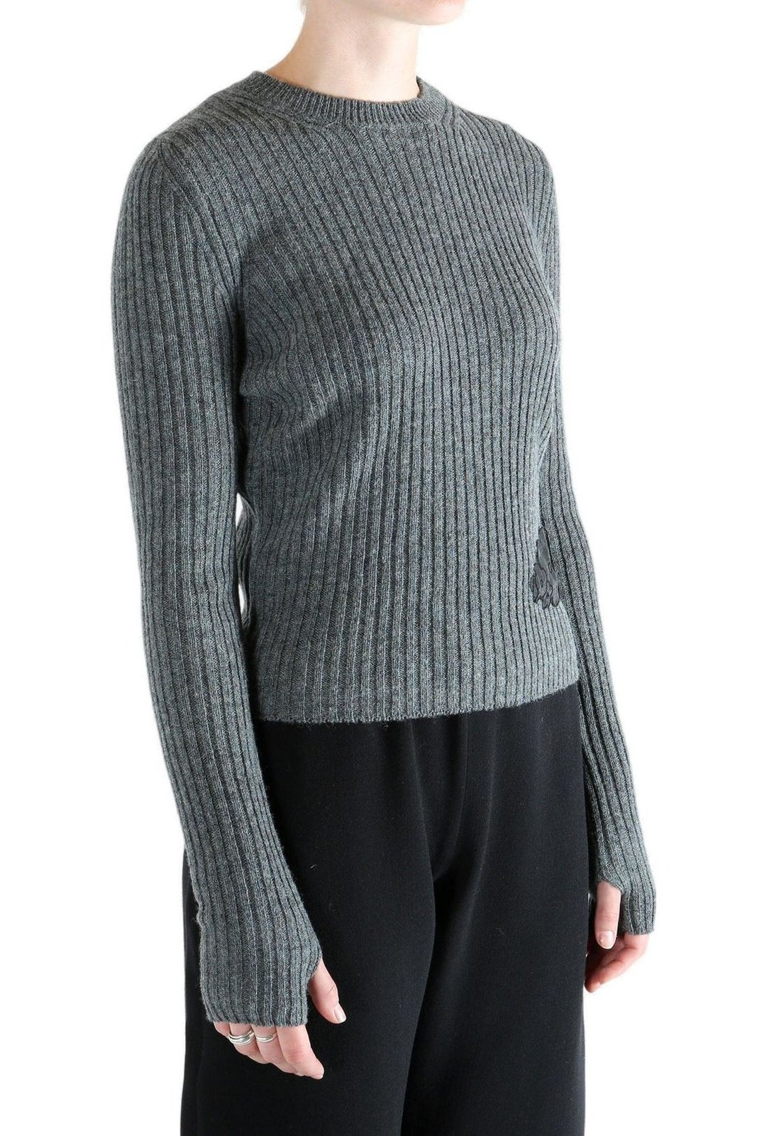 Ribbed Knit Sweater with Cropped Silhouette