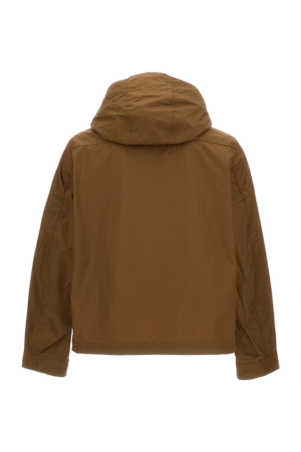 Unlined Boxy-Cut Brown Jacket