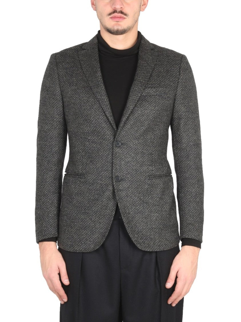 Tailored Fit Grey Single-Breasted Blazer
