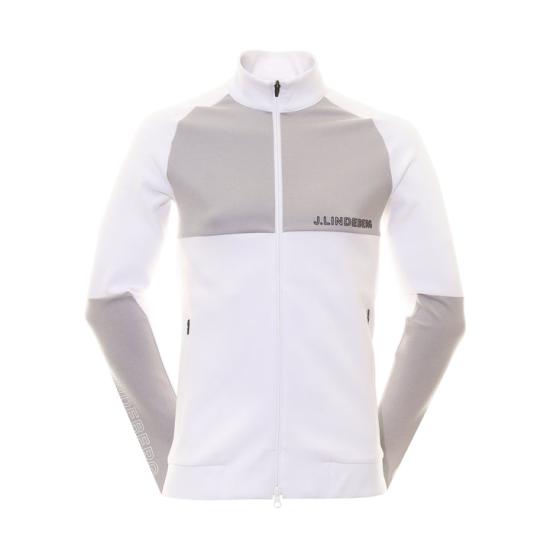 High-Collar Color-Block Jacket with Zippered Pockets