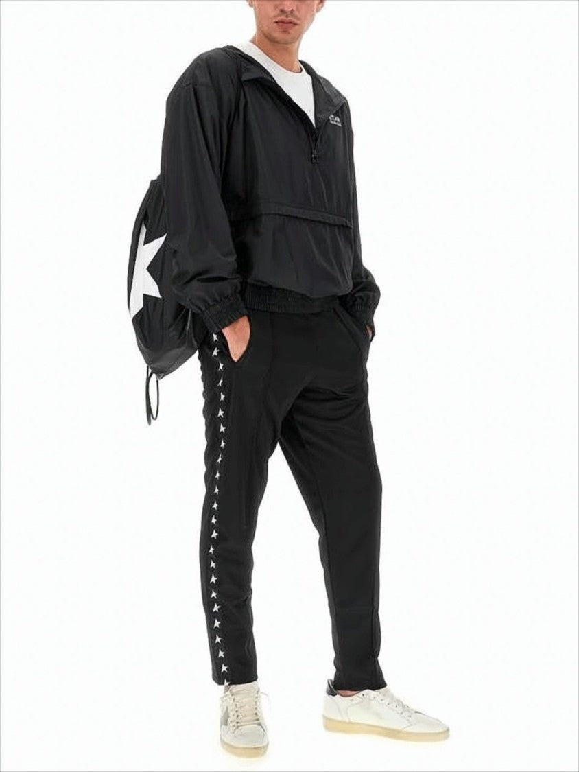 Hooded Pullover with Half-Zip and Logo Detail
