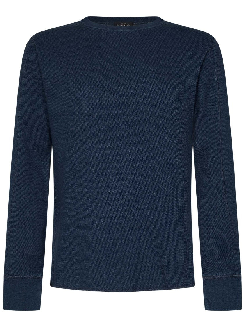Textured Knit Blue Sweater