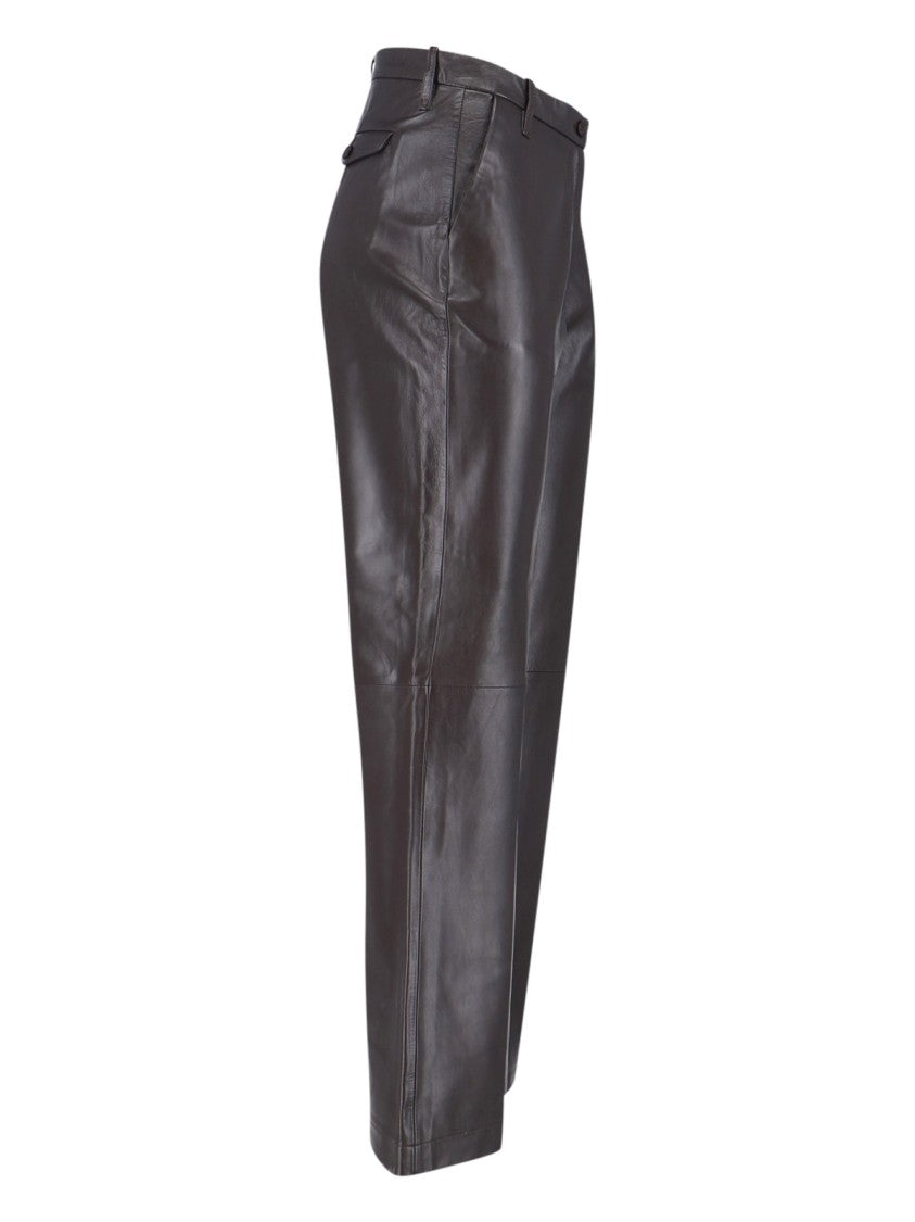 Tailored Brown Trousers With Straight Cut