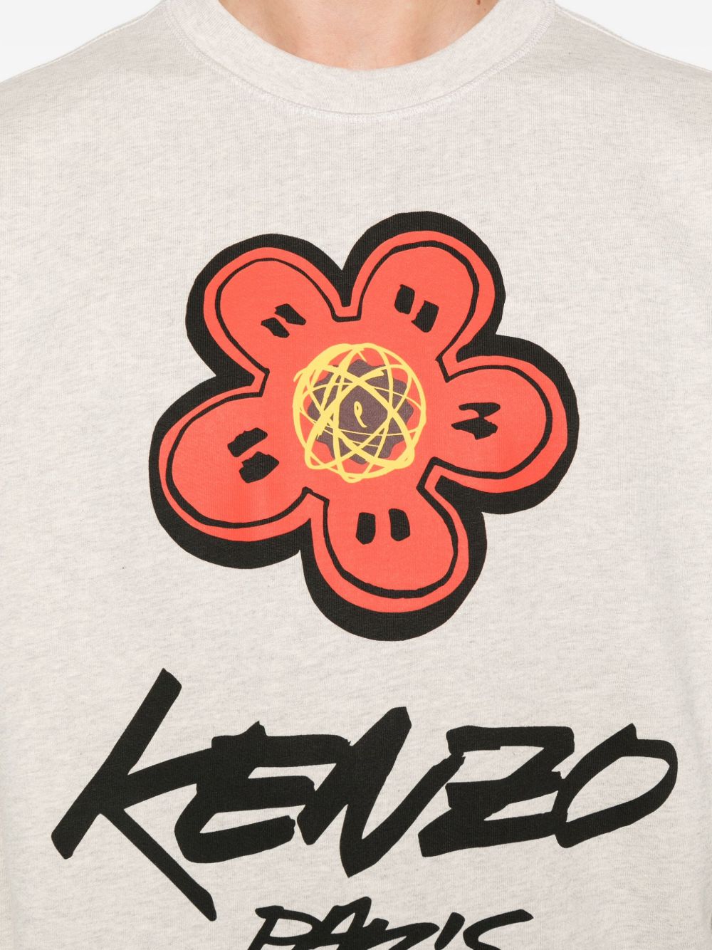 Flower Graphic Print Cotton Sweatshirt