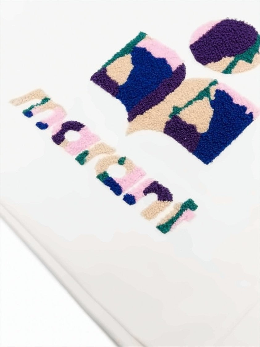 Spacious Off-White Shoulder Bag with Textured Embroidery