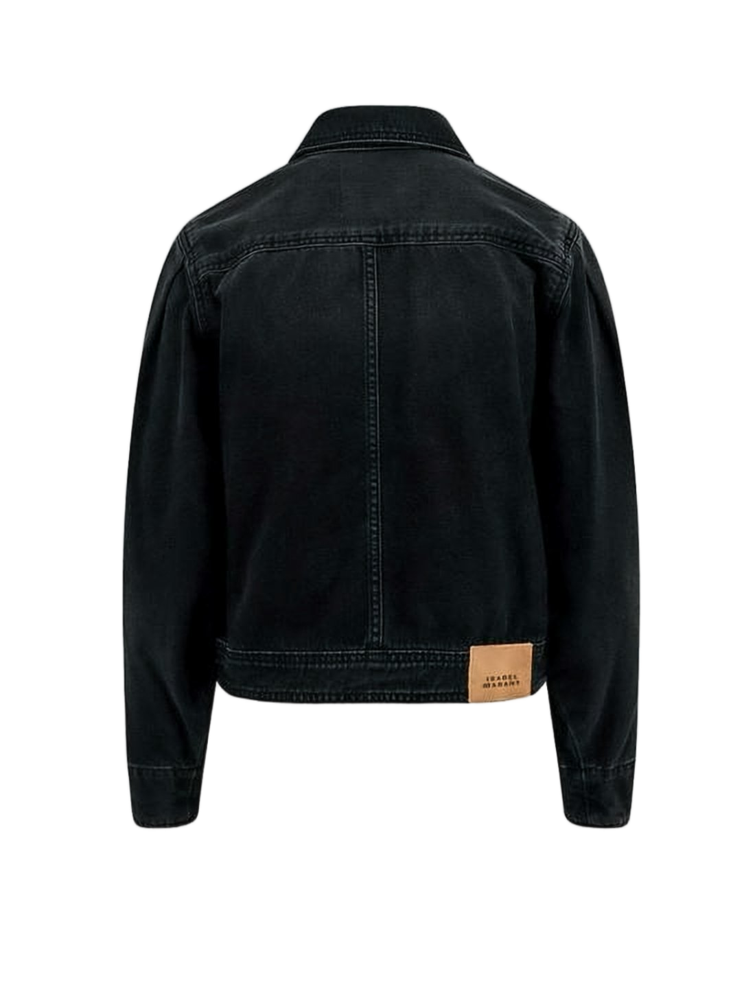 Cropped Denim Jacket with Classic Collar
