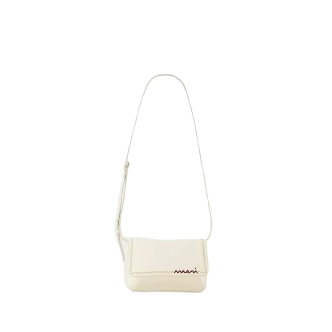 Structured White Calf Leather Crossbody Bag