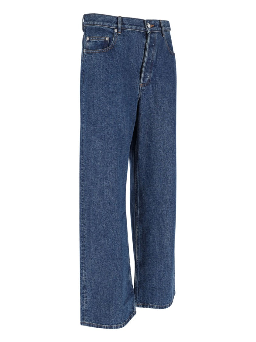 Straight Jeans, In Blue Denim, Medium Waist
