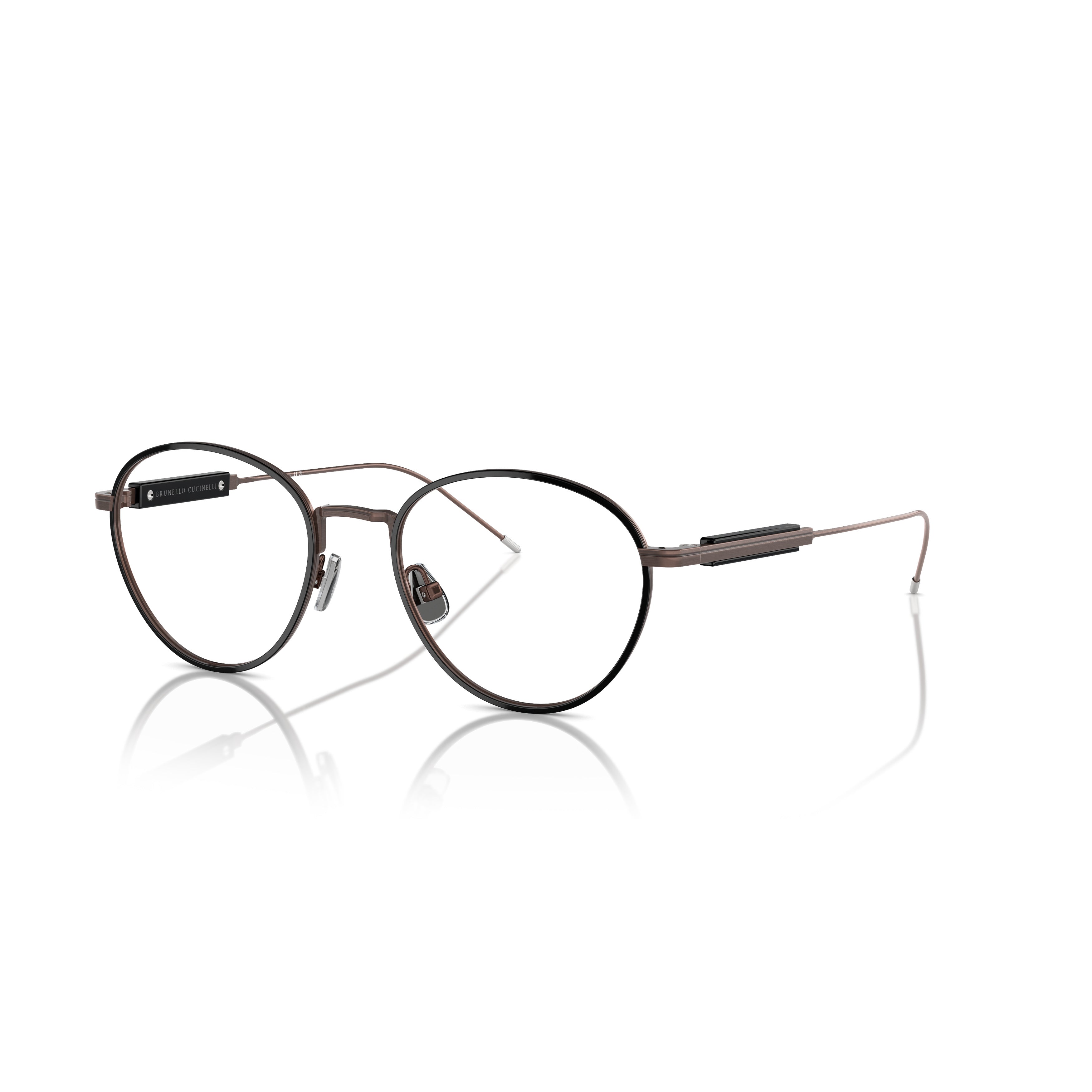 0bc1003t Rounded Titanium Sunglasses with Adjustable Nose Pads