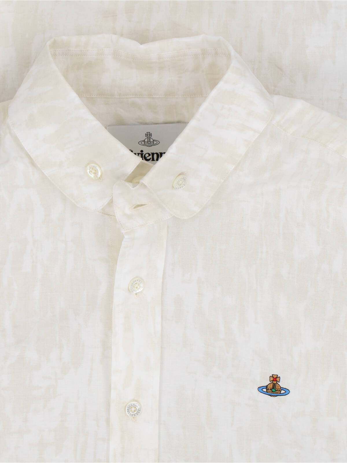 White Orb Cotton Blend Casual Shirt