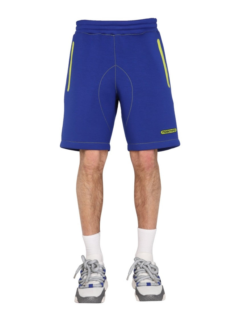 Elastic Waist Shorts With Neon Accents