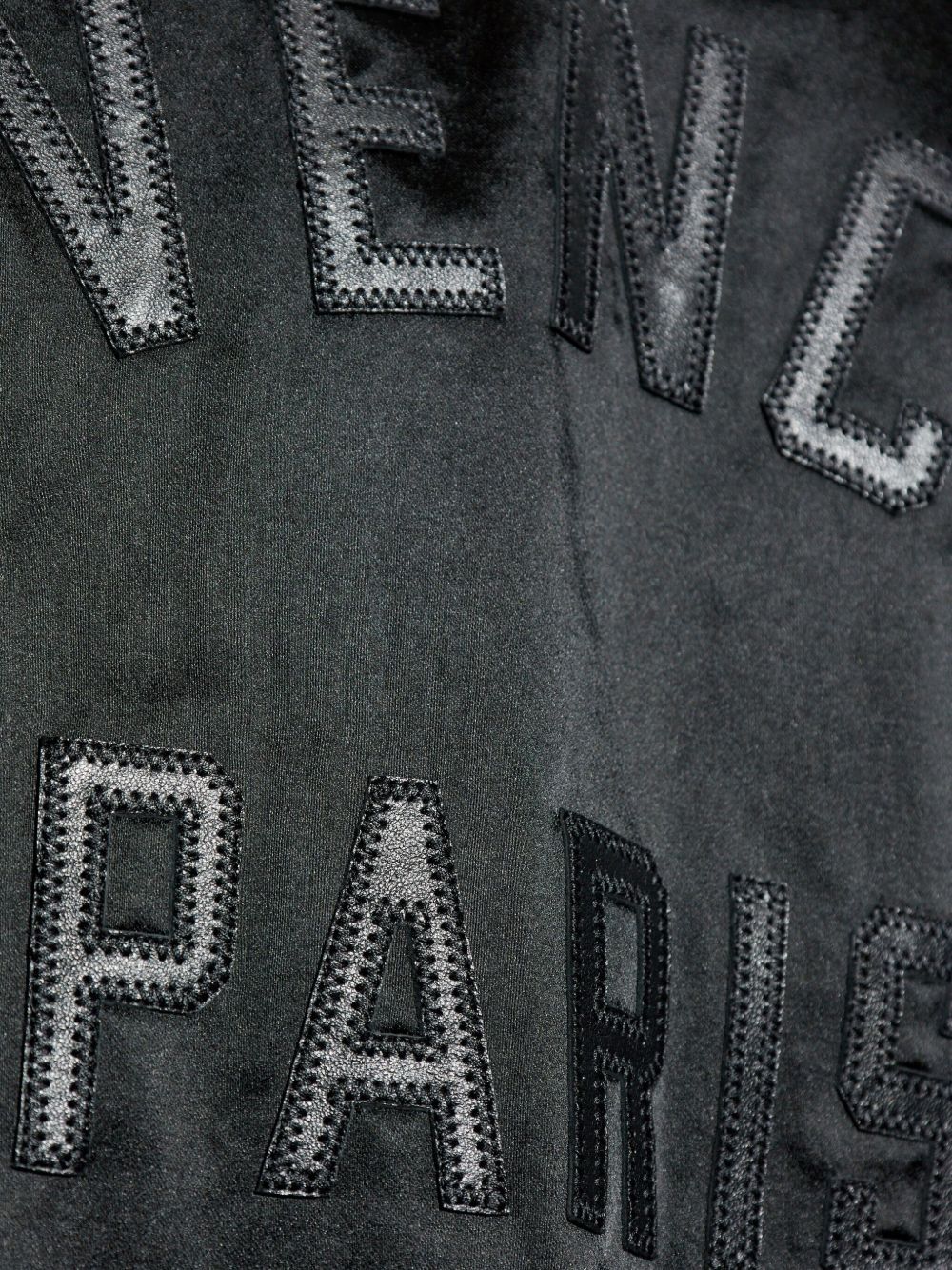 Tonal Embroidered Black Bomber Jacket