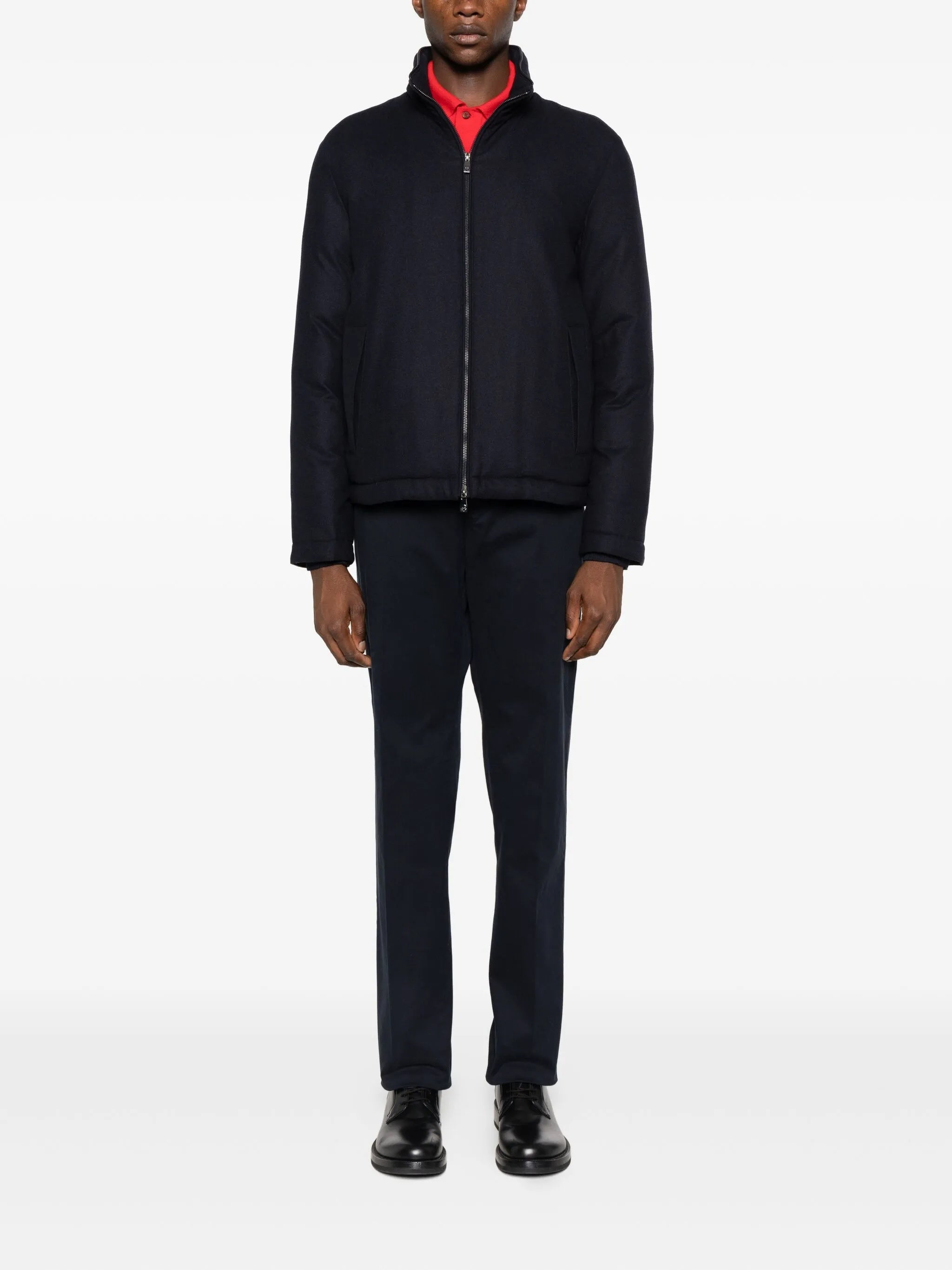 Black Straight-Leg Minimalist Cotton Trousers