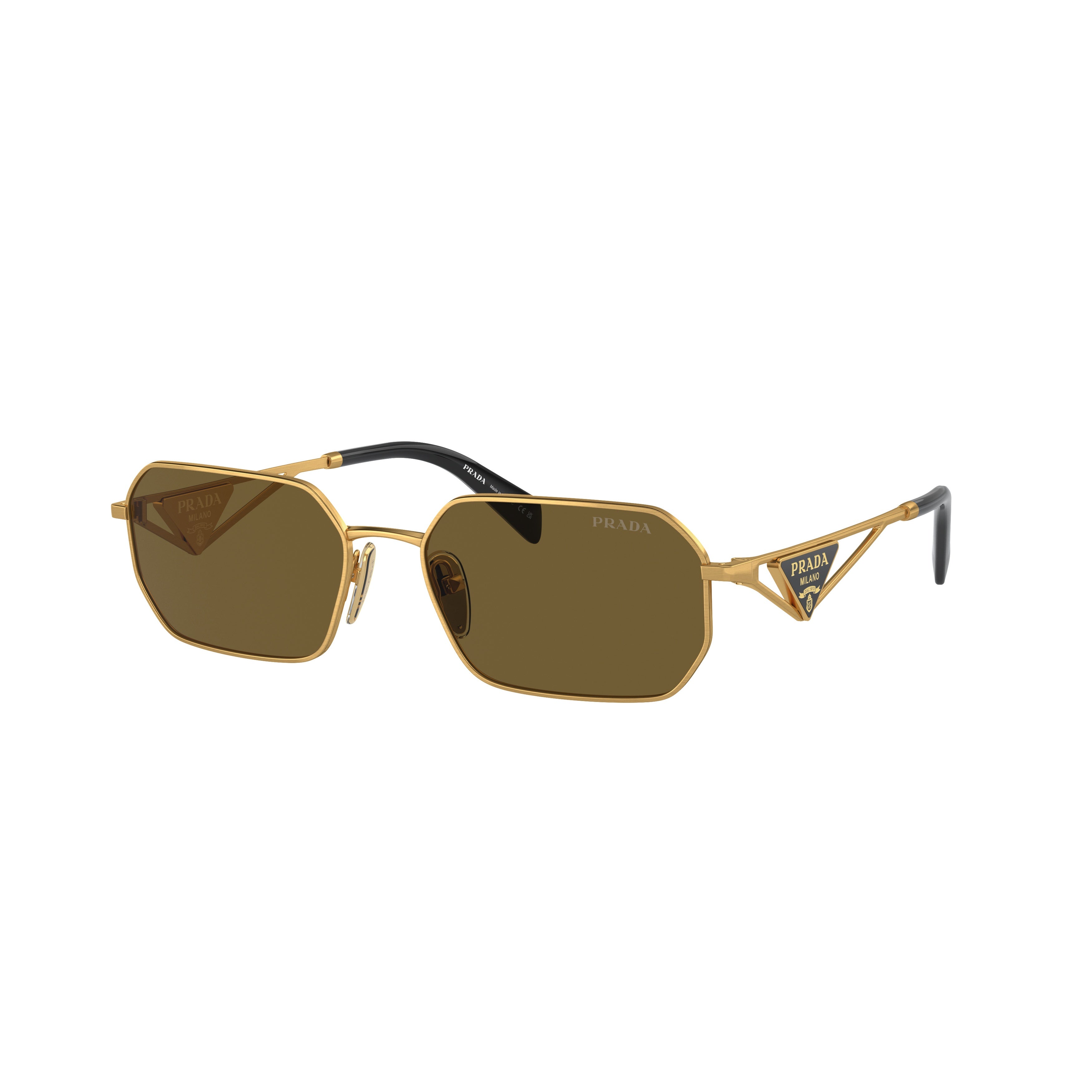 0pr A51s Geometric Gold Metal Frame Sunglasses