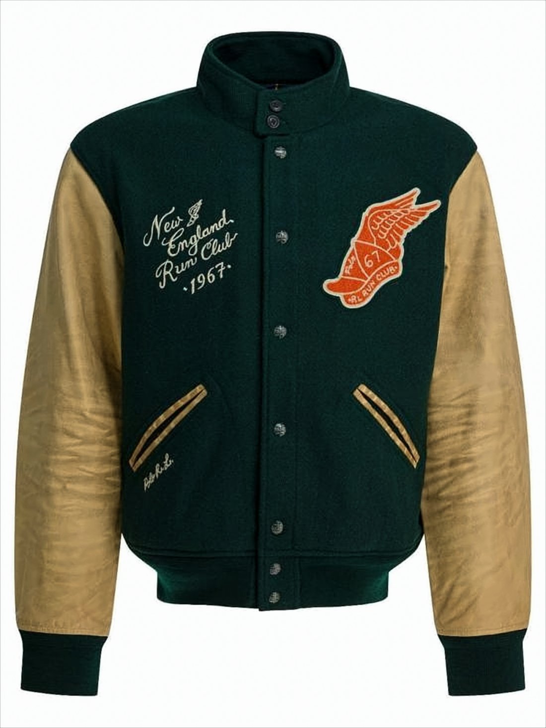 Dark Green Wool Bomber Jacket