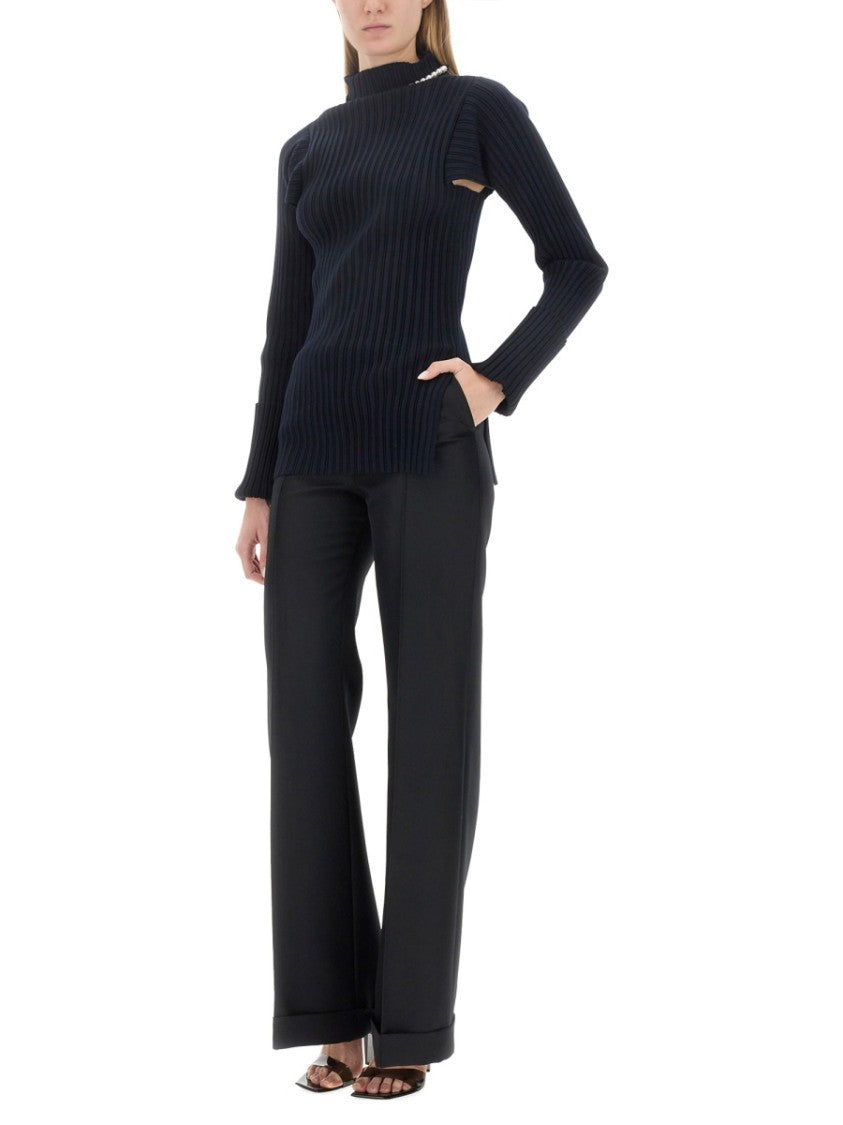 Ribbed Stretch Knit Top